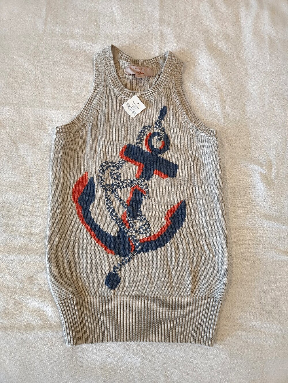 Stella McCartney BabyGap 4 4T Anchor Sweater Dress Sleeveless Linen Cotton
